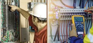 professional electrician inspect electrical systems